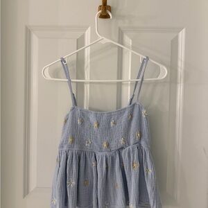 Altar'd State Light Blue Star Embroidered Blouse